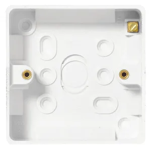 BG 891 White Round Edge Single Surface Pattress 32mm