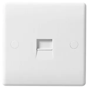 BG 8BTS/1 White Round Edge Slave Telephone Socket  (Screw)