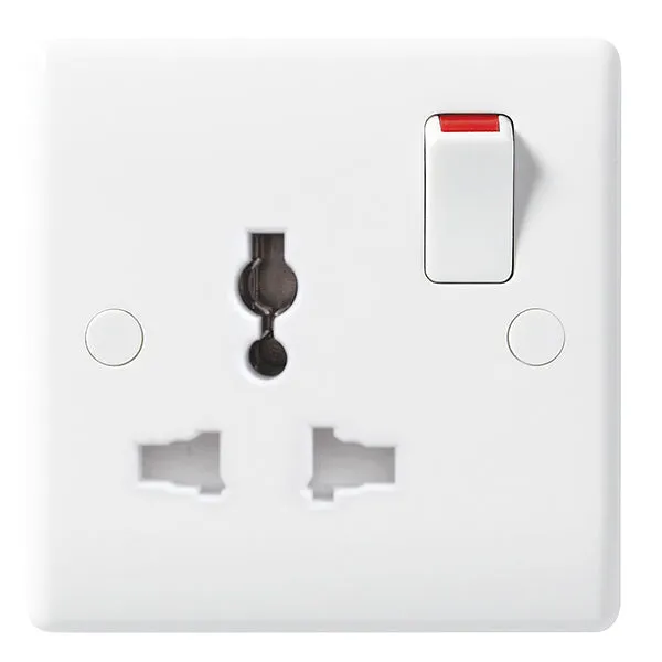 BG Electrical 827 White Round Edge 13A Universal Socket - BS Certified