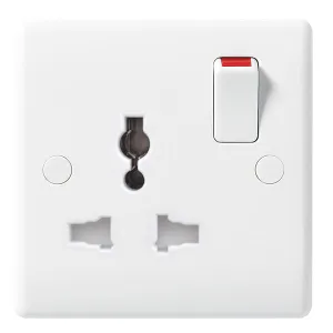 BG Electrical 827 White Round Edge 13A Universal Socket - BS Certified