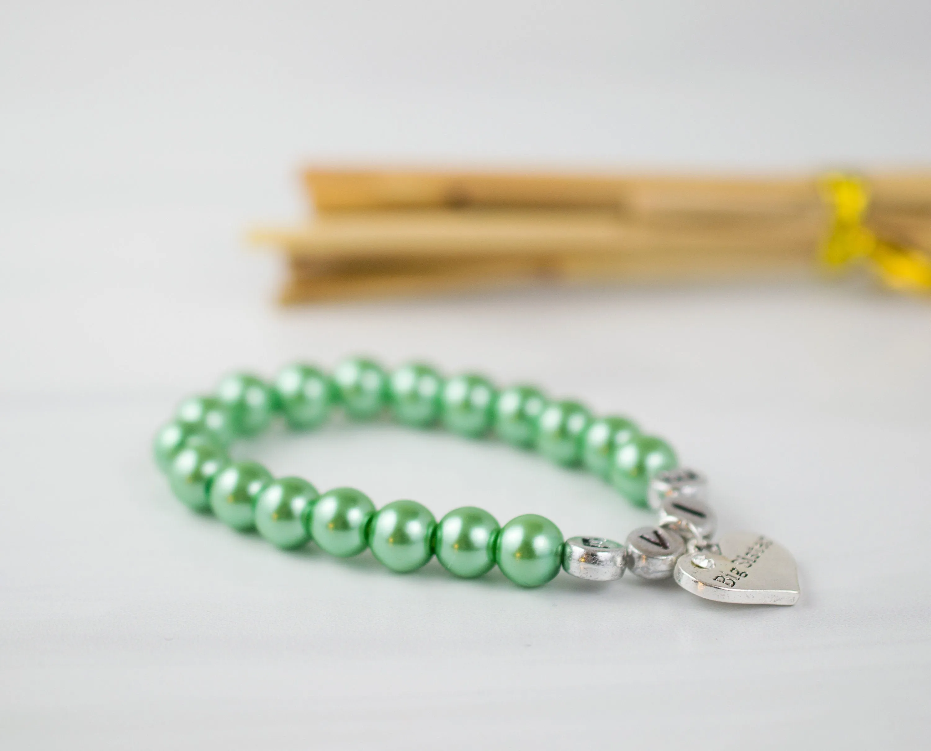 BIG SISTER PEARL BRACELET | DARK AQUAMARINE