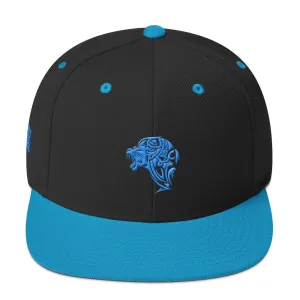 Black Aqua Snapback Lion Hat