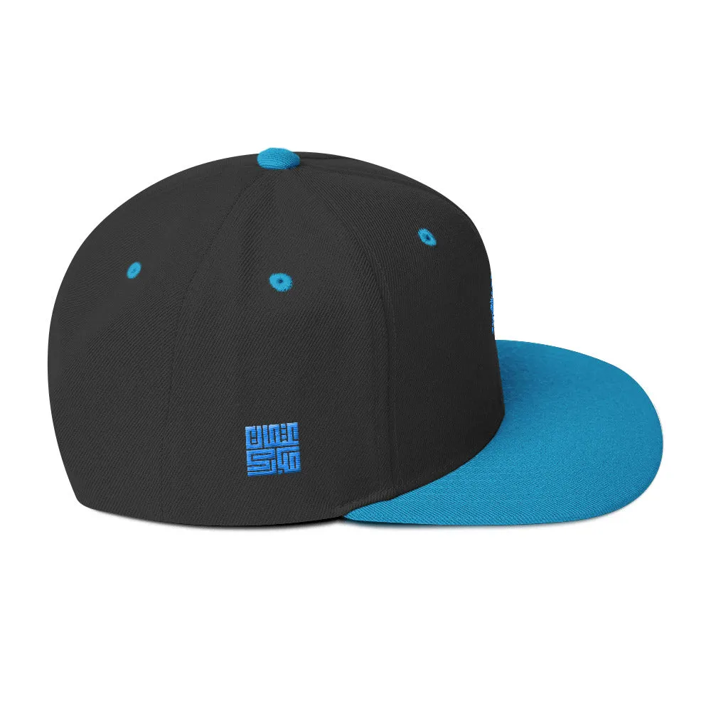 Black Aqua Snapback Lion Hat