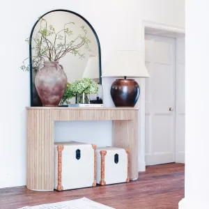 Black Arched Metal Mirror
