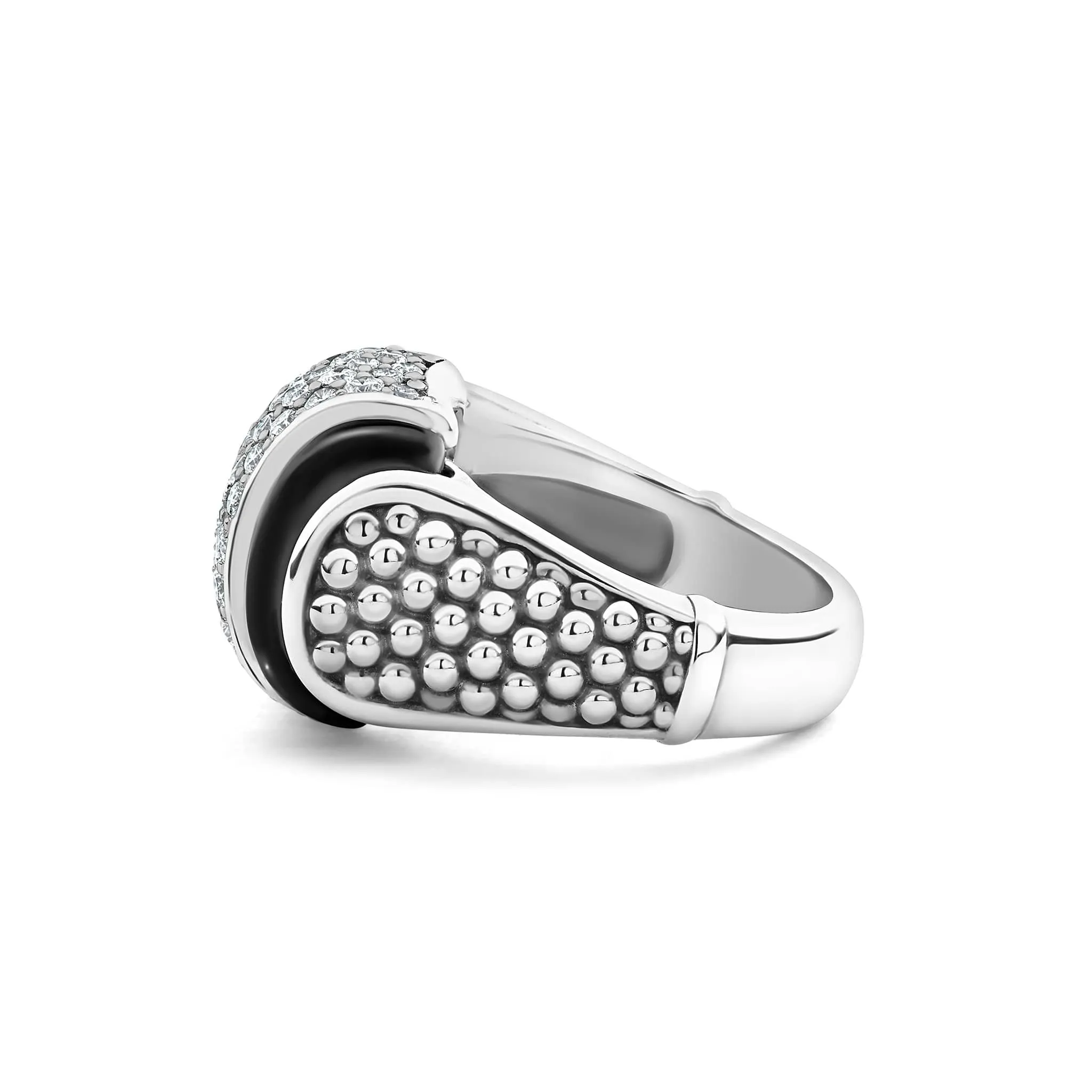 Black Caviar Black Ceramic Caviar Diamond Statement Ring