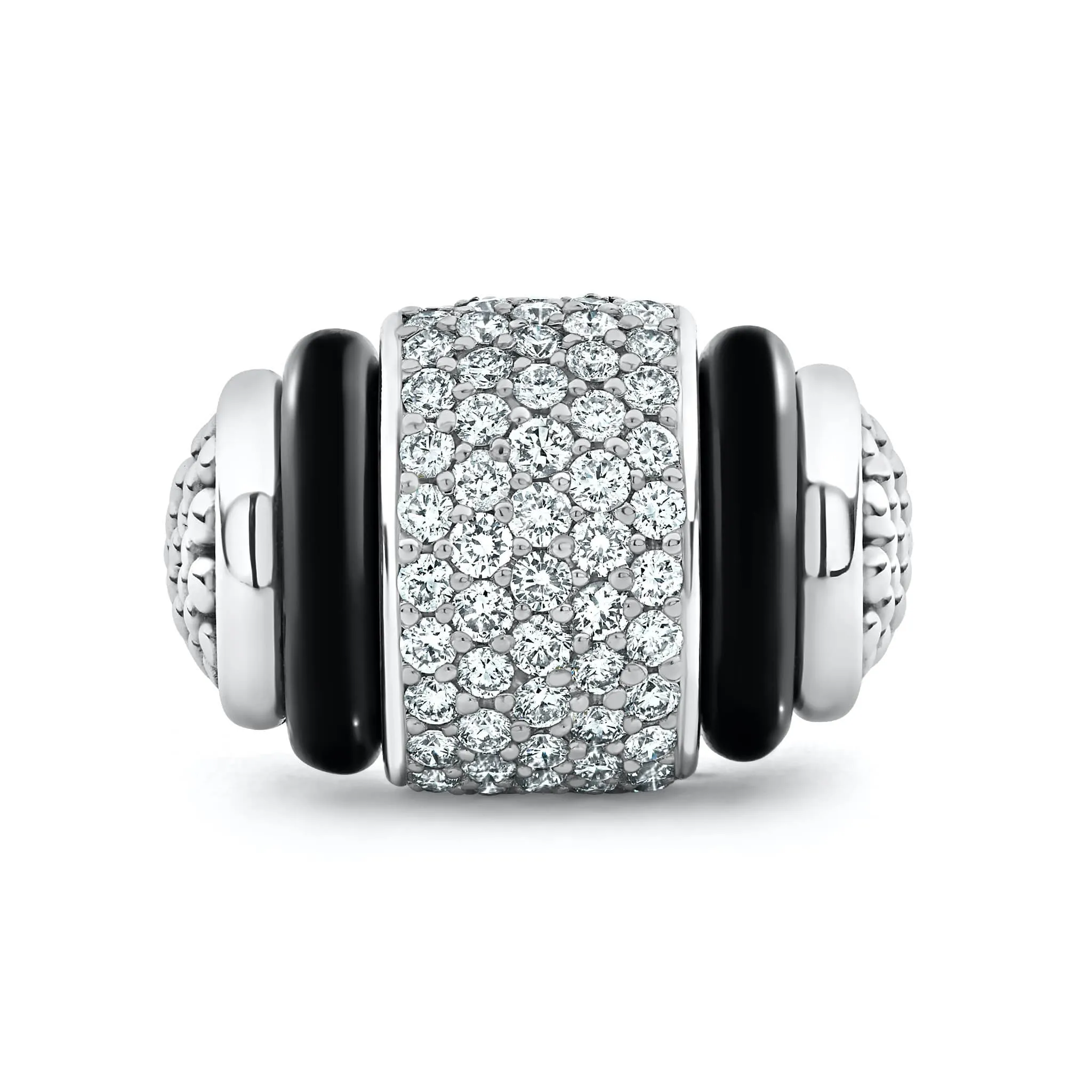 Black Caviar Black Ceramic Caviar Diamond Statement Ring