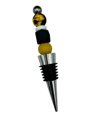 Black Flower Wine Stopper
