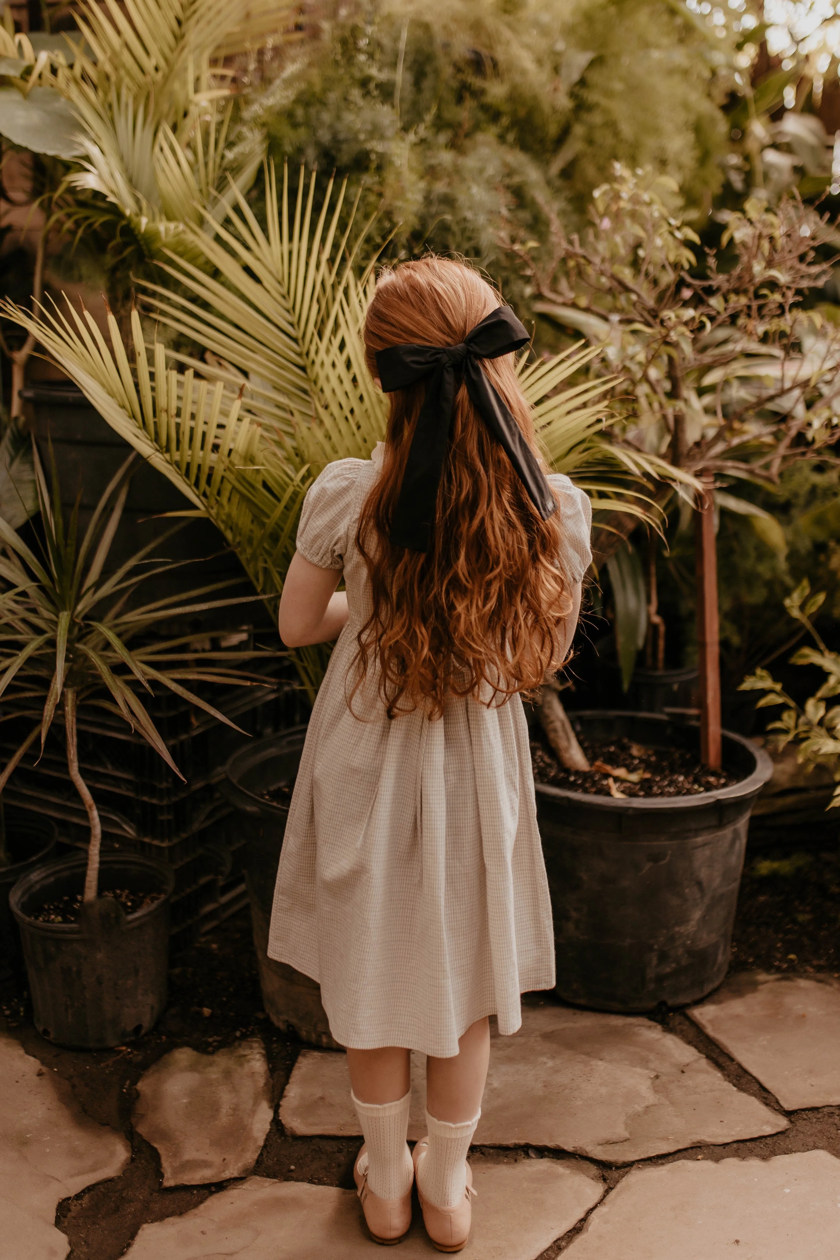 Black Silk Oversized Thin Bow