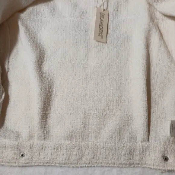 Blank NYC Oversized Crop Jacket, NWT, Vanilla Cream, Snap Front, Size Small