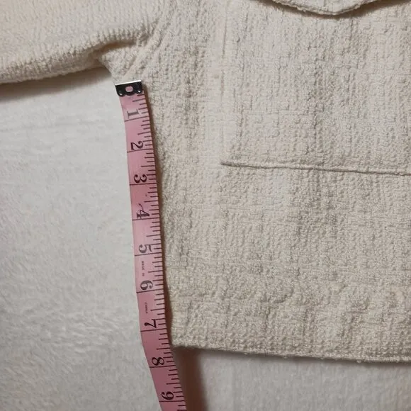 Blank NYC Oversized Crop Jacket, NWT, Vanilla Cream, Snap Front, Size Small