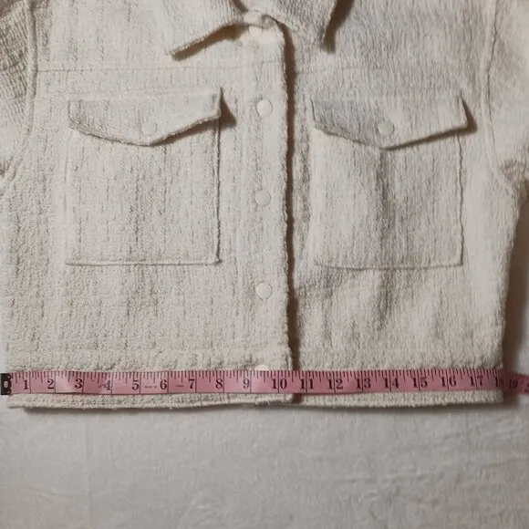 Blank NYC Oversized Crop Jacket, NWT, Vanilla Cream, Snap Front, Size Small