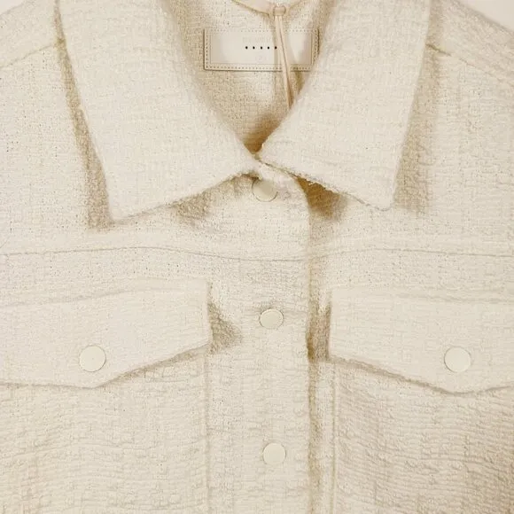 Blank NYC Oversized Crop Jacket, NWT, Vanilla Cream, Snap Front, Size Small