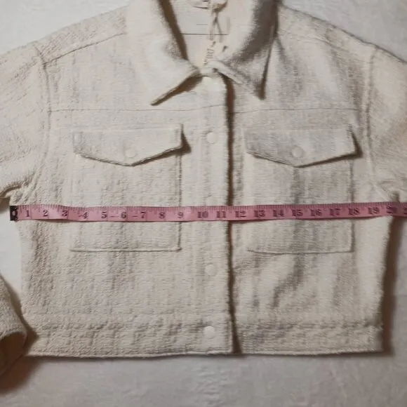 Blank NYC Oversized Crop Jacket, NWT, Vanilla Cream, Snap Front, Size Small