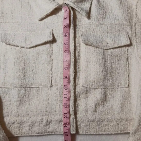 Blank NYC Oversized Crop Jacket, NWT, Vanilla Cream, Snap Front, Size Small
