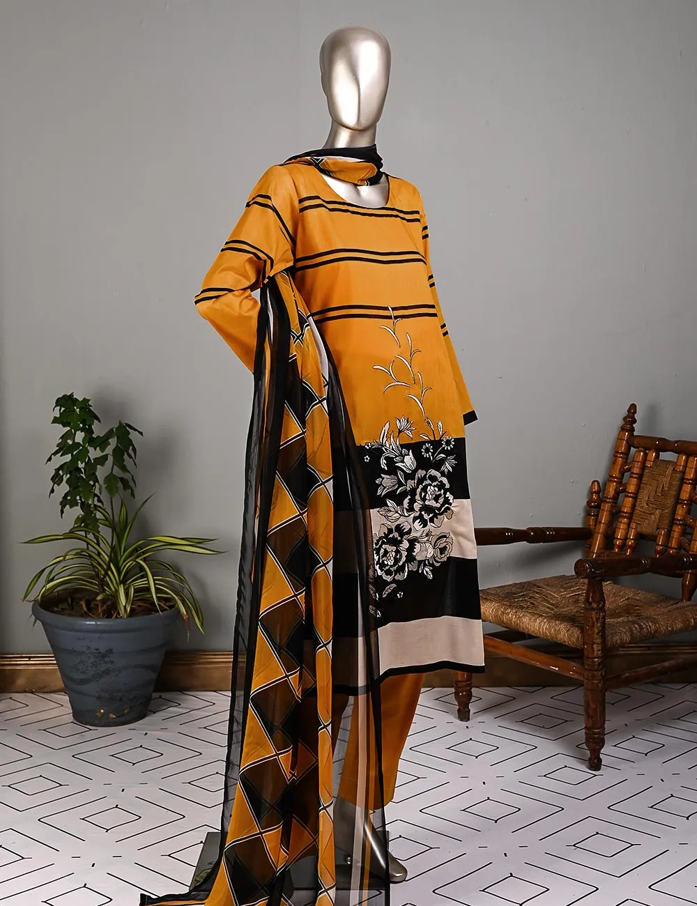 BLC-07 - Orchid | Un-Stitched Embroidered Lawn Dress