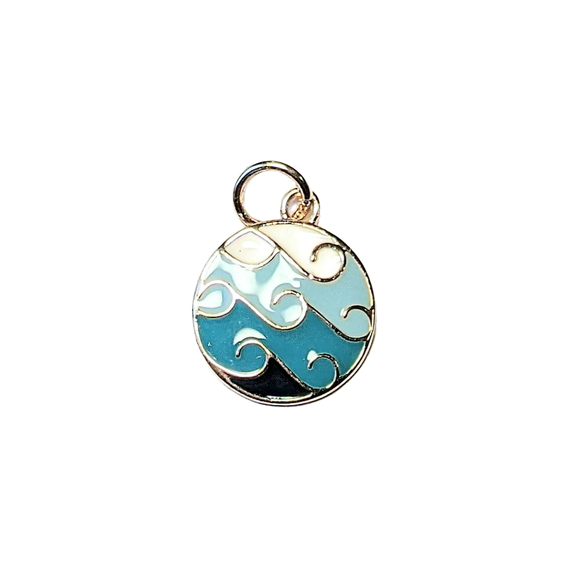 Blue Enamel Ocean Wave Pendant