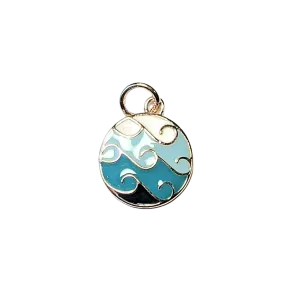 Blue Enamel Ocean Wave Pendant