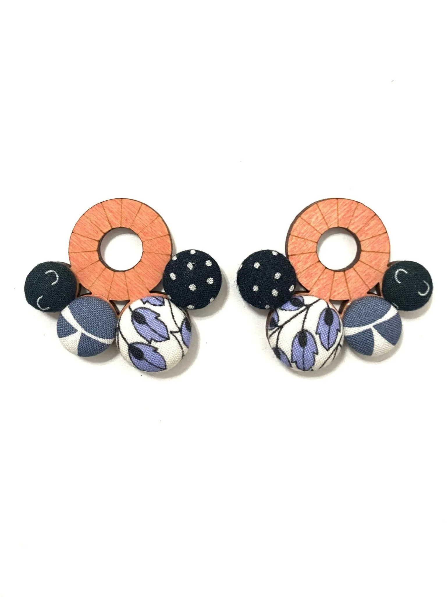 BOTÓN DE AZÚCAR - Nube Earrings- Blush - Blues and Grays
