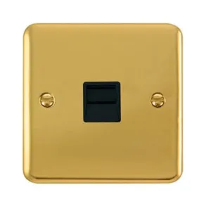 Brass 1 Gang Single Telephone Socket