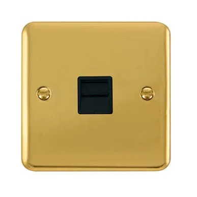 Brass 1 Gang Single Telephone Socket