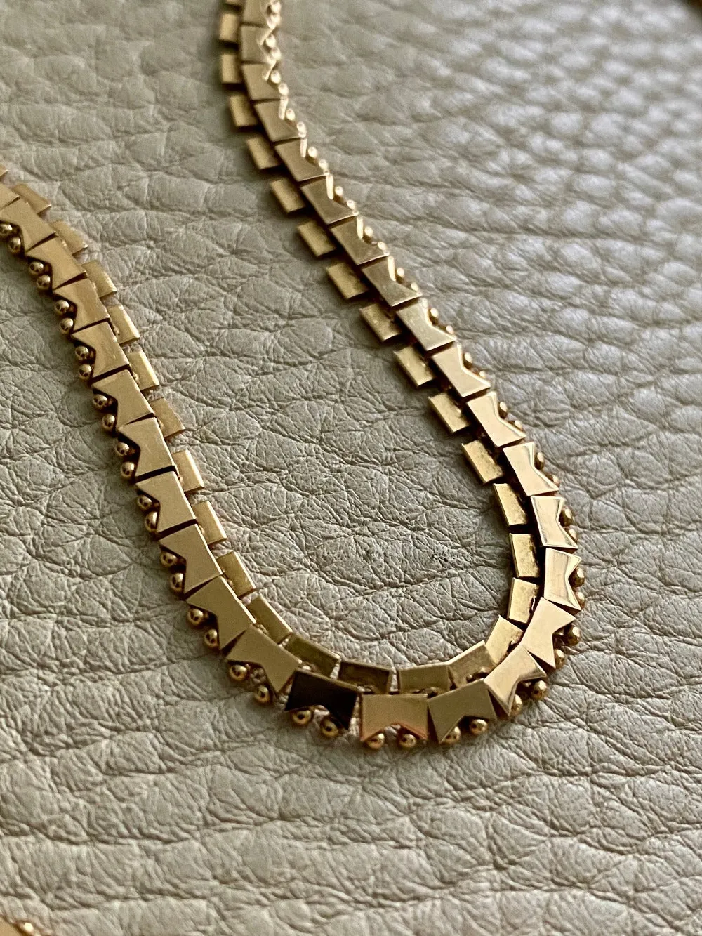 BREATHTAKING gold link necklace - solid 18k gold - Italian vintage