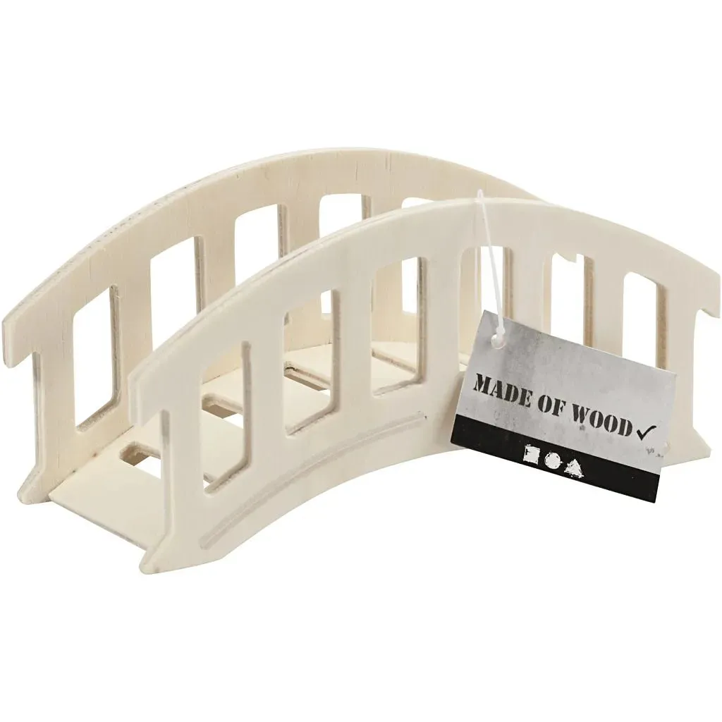 Bridge Small Arched Wooden | Model Making Crafting Doll House | 15x6x7cm