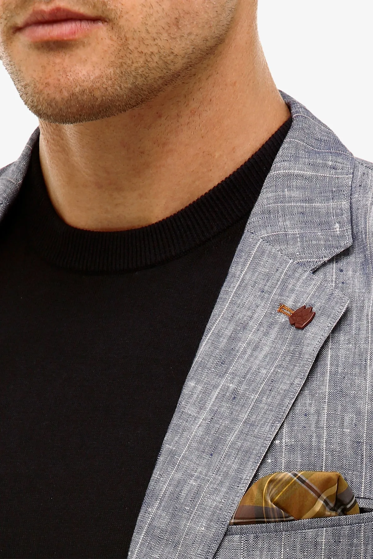 Brooksfield | Subtle Stripe Linen Blazer
