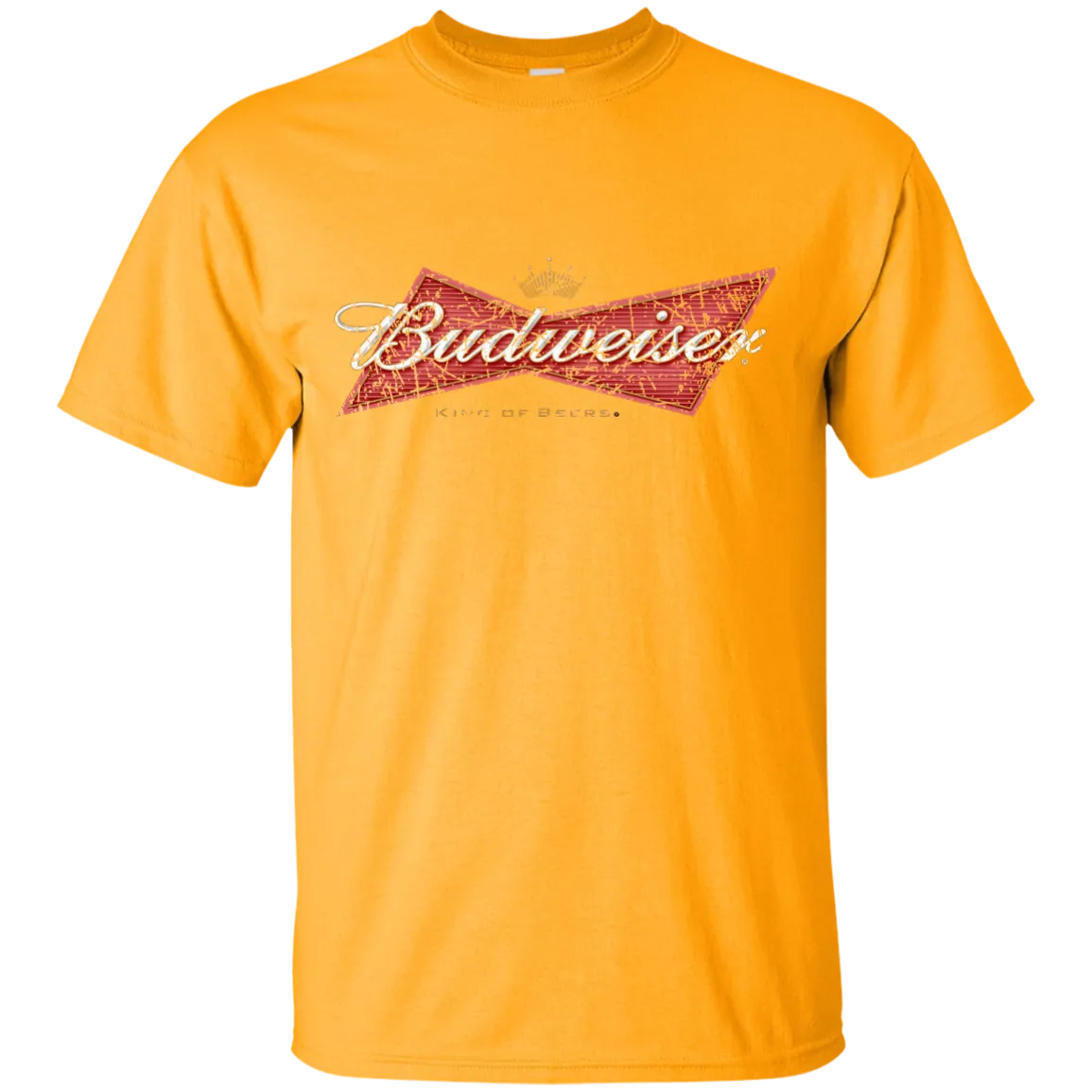 Budweiser Beer T-Shirt Color Custom Designed Worn Pattern Label