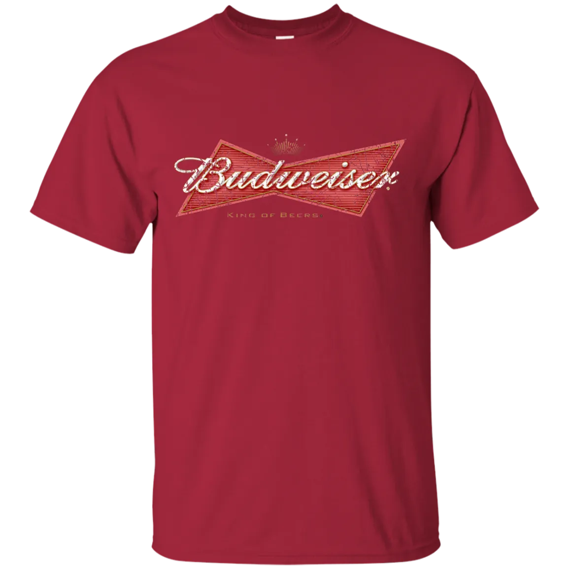 Budweiser Beer T-Shirt Color Custom Designed Worn Pattern Label