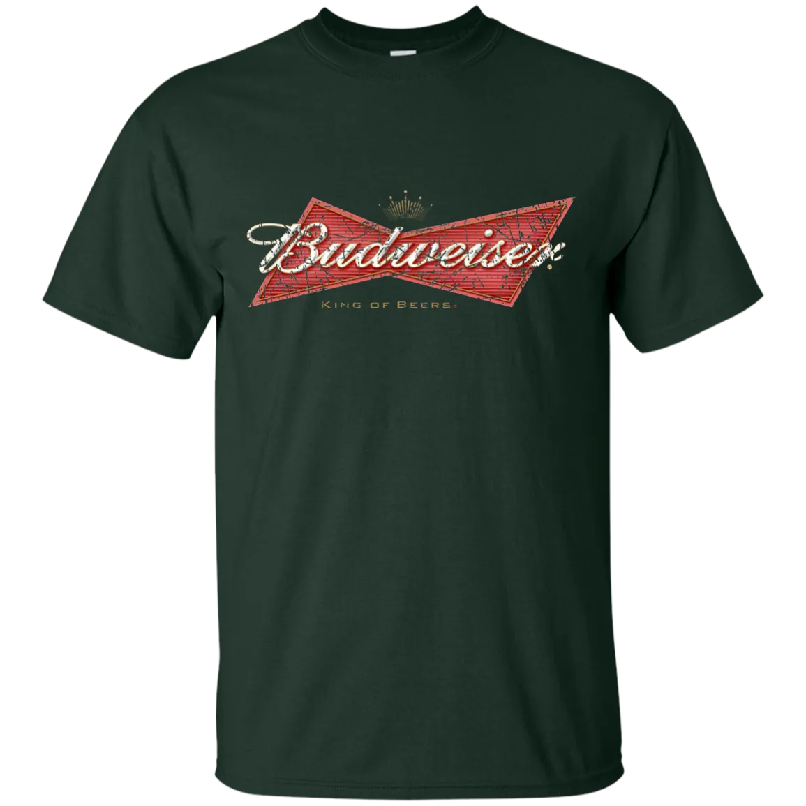 Budweiser Beer T-Shirt Color Custom Designed Worn Pattern Label