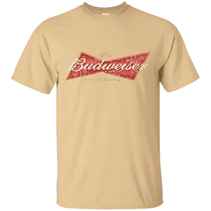Budweiser Beer T-Shirt Color Custom Designed Worn Pattern Label