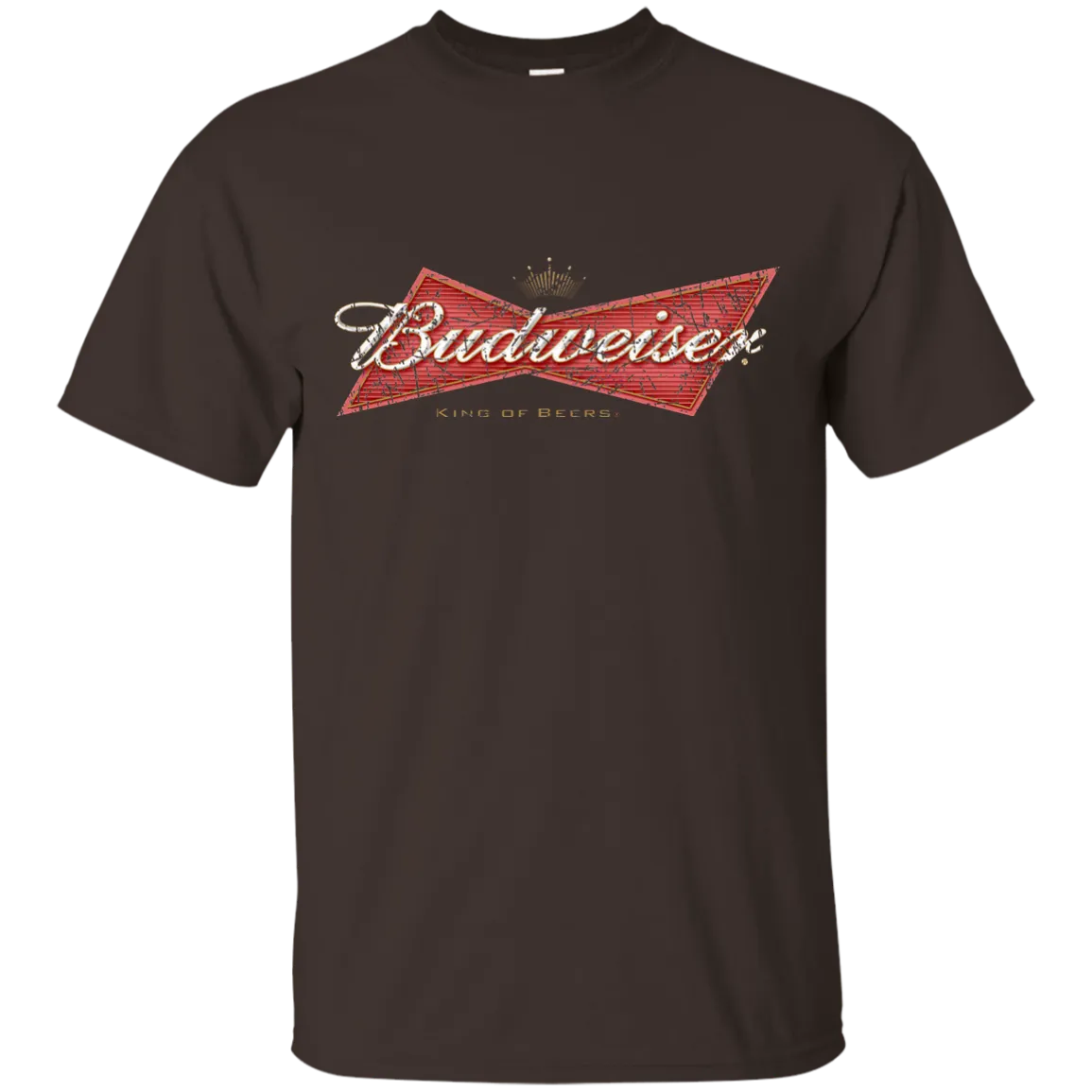 Budweiser Beer T-Shirt Color Custom Designed Worn Pattern Label