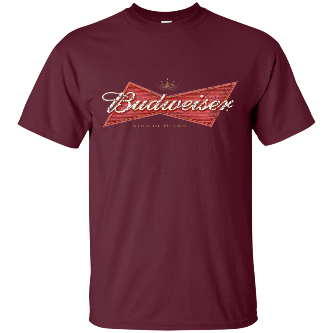 Budweiser Beer T-Shirt Color Custom Designed Worn Pattern Label