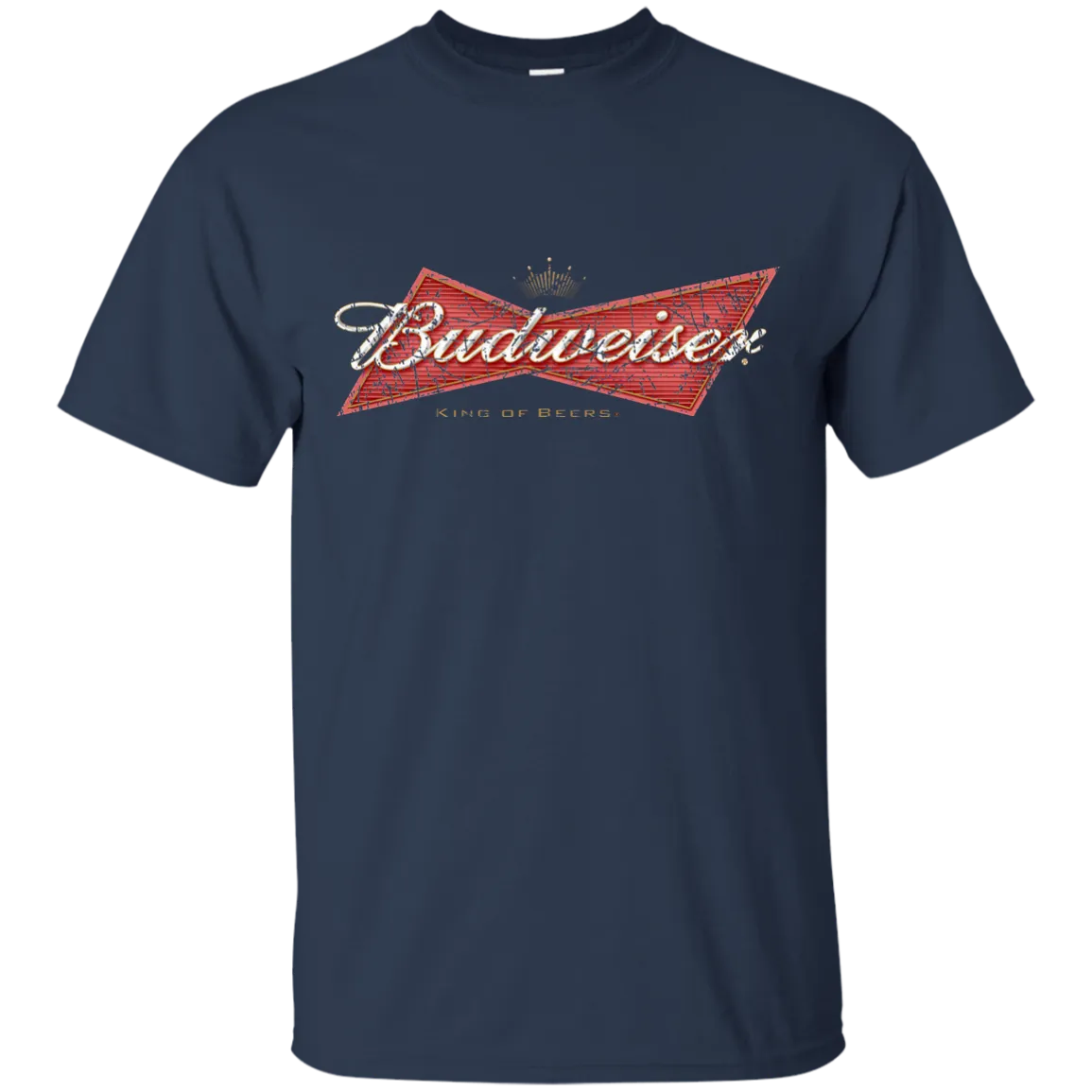 Budweiser Beer T-Shirt Color Custom Designed Worn Pattern Label