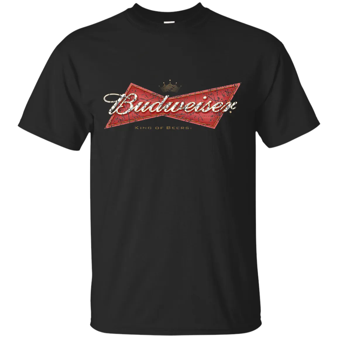 Budweiser Beer T-Shirt Color Custom Designed Worn Pattern Label