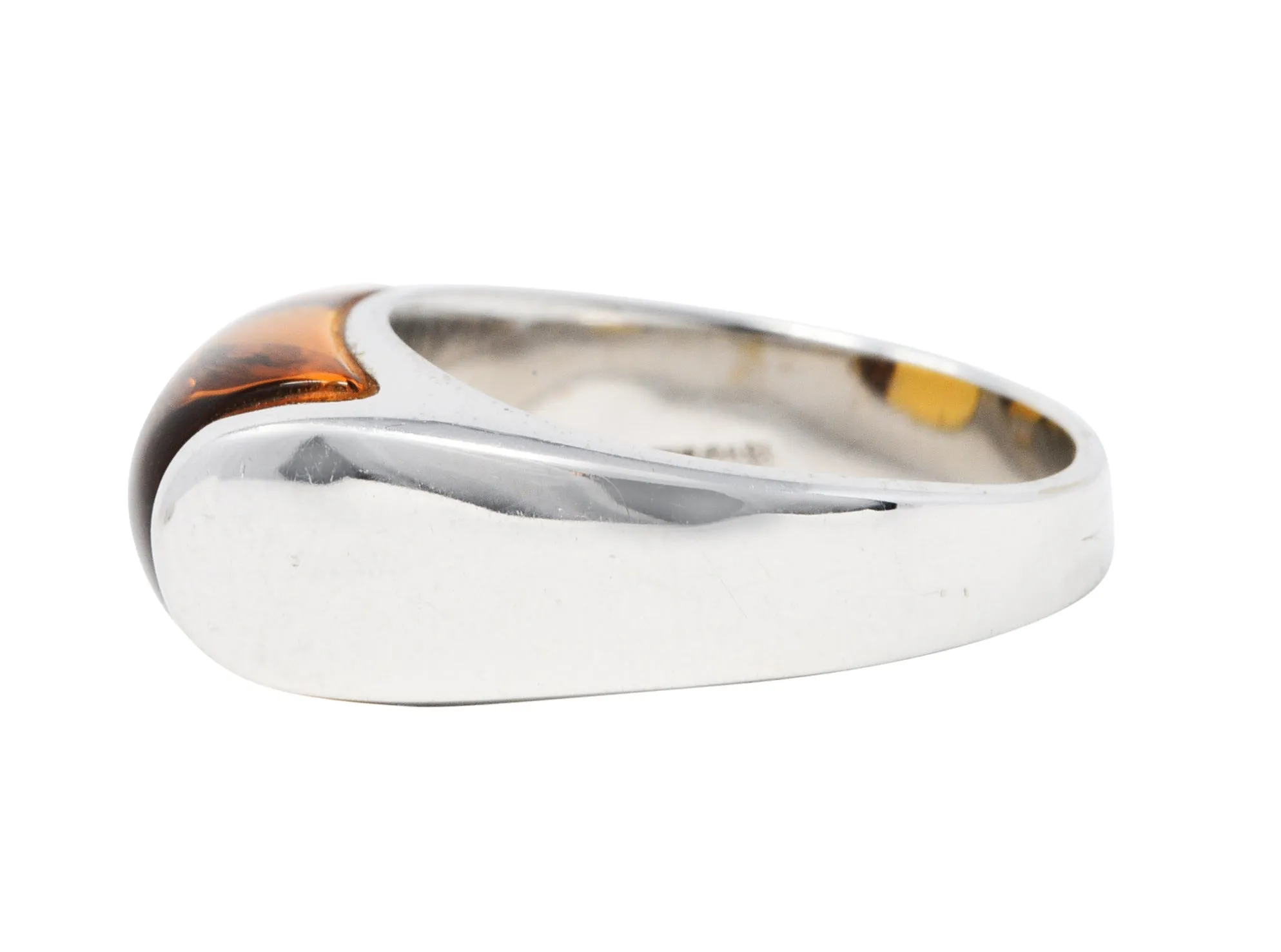 Bulgari Citrine 18 Karat White Gold Tronchetto Gemstone Band Ring