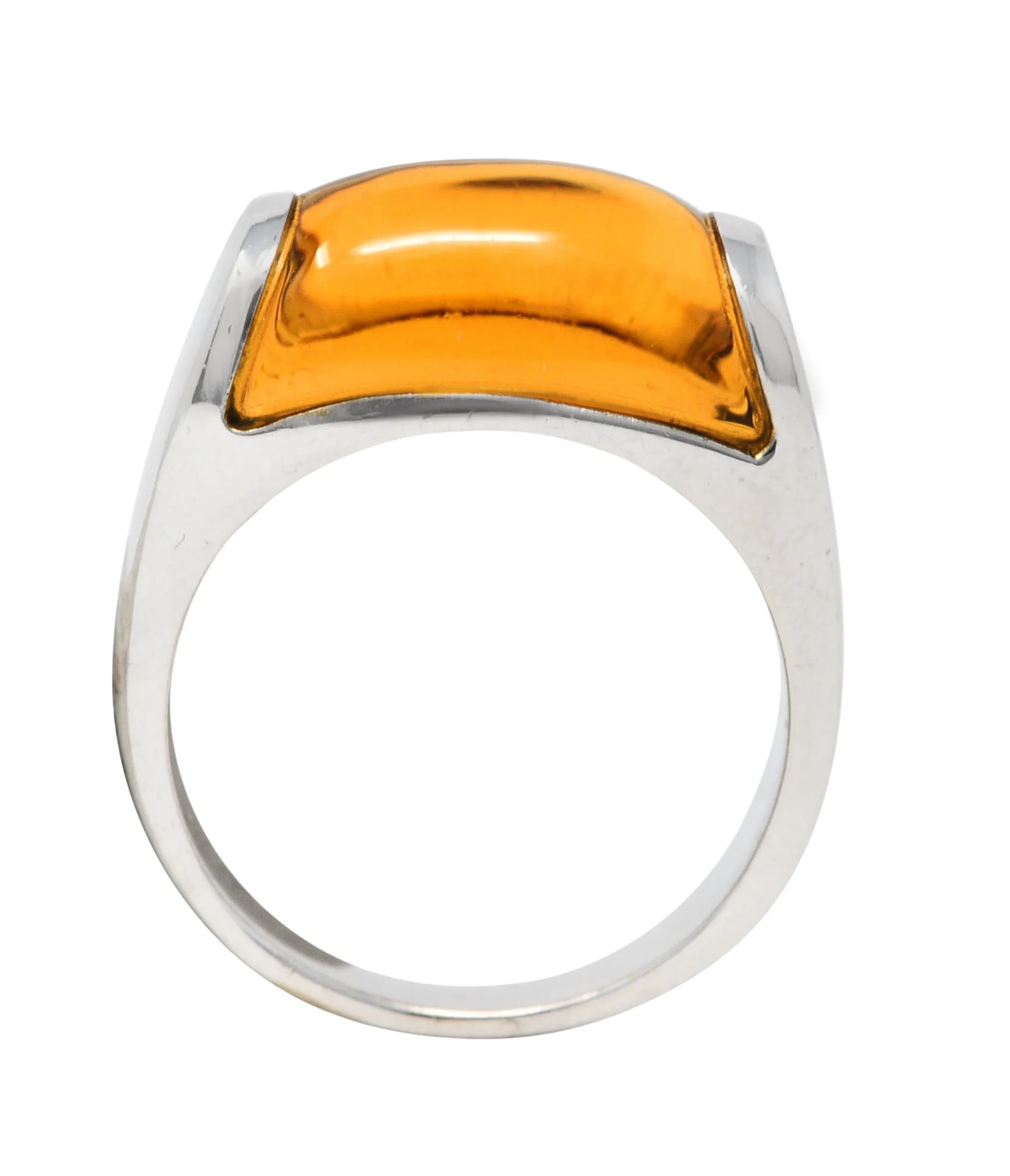 Bulgari Citrine 18 Karat White Gold Tronchetto Gemstone Band Ring