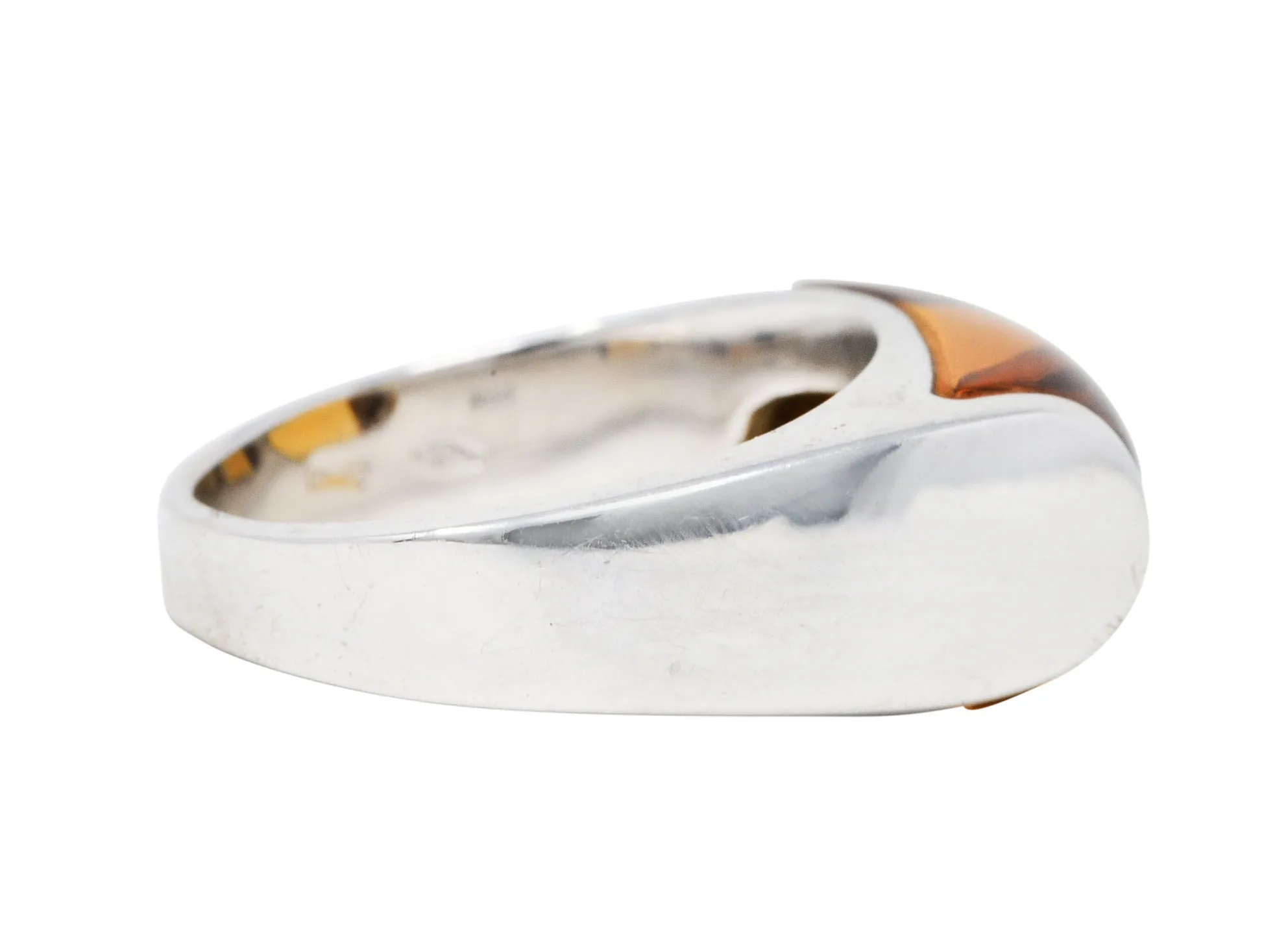 Bulgari Citrine 18 Karat White Gold Tronchetto Gemstone Band Ring