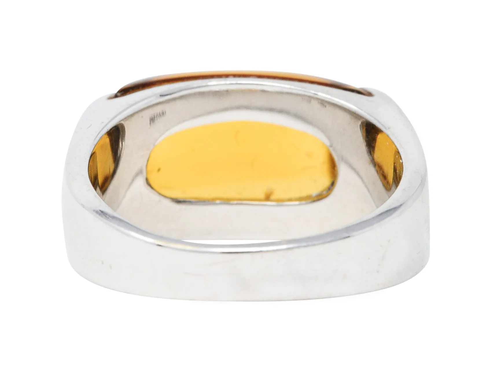 Bulgari Citrine 18 Karat White Gold Tronchetto Gemstone Band Ring
