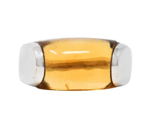 Bulgari Citrine 18 Karat White Gold Tronchetto Gemstone Band Ring