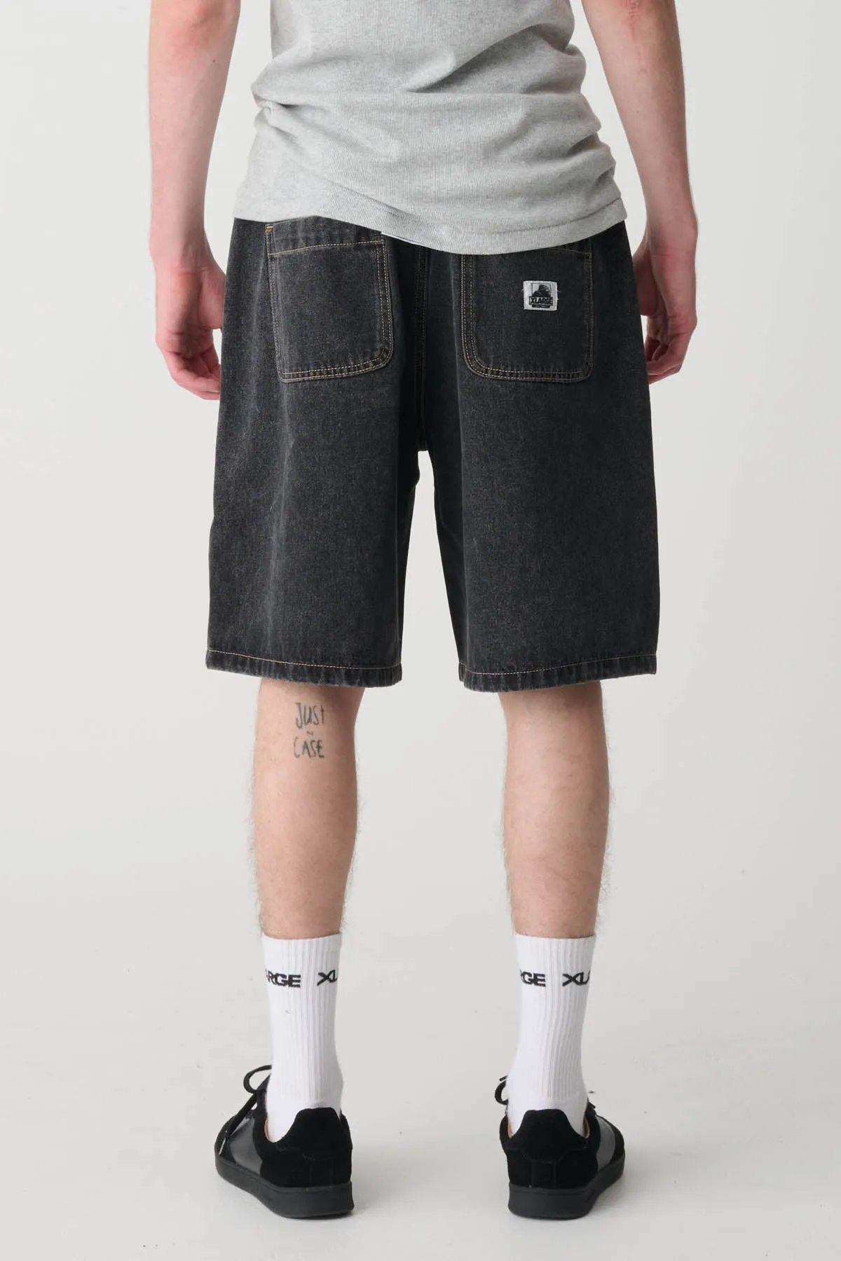 BULL DENIM 91 ELASTIC SHORT - WASHED BLACK DENIM