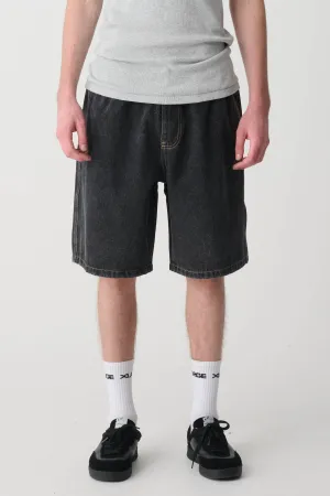 BULL DENIM 91 ELASTIC SHORT - WASHED BLACK DENIM
