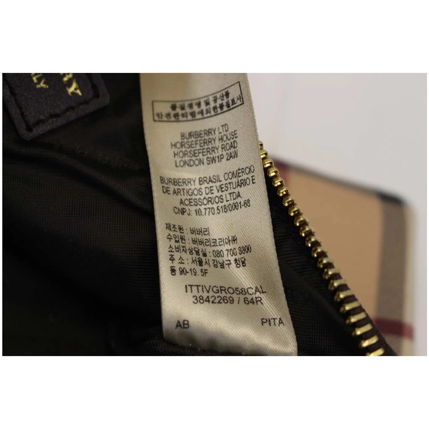 BURBERRY Haymarket Check Adeline Foldover Clutch Brown