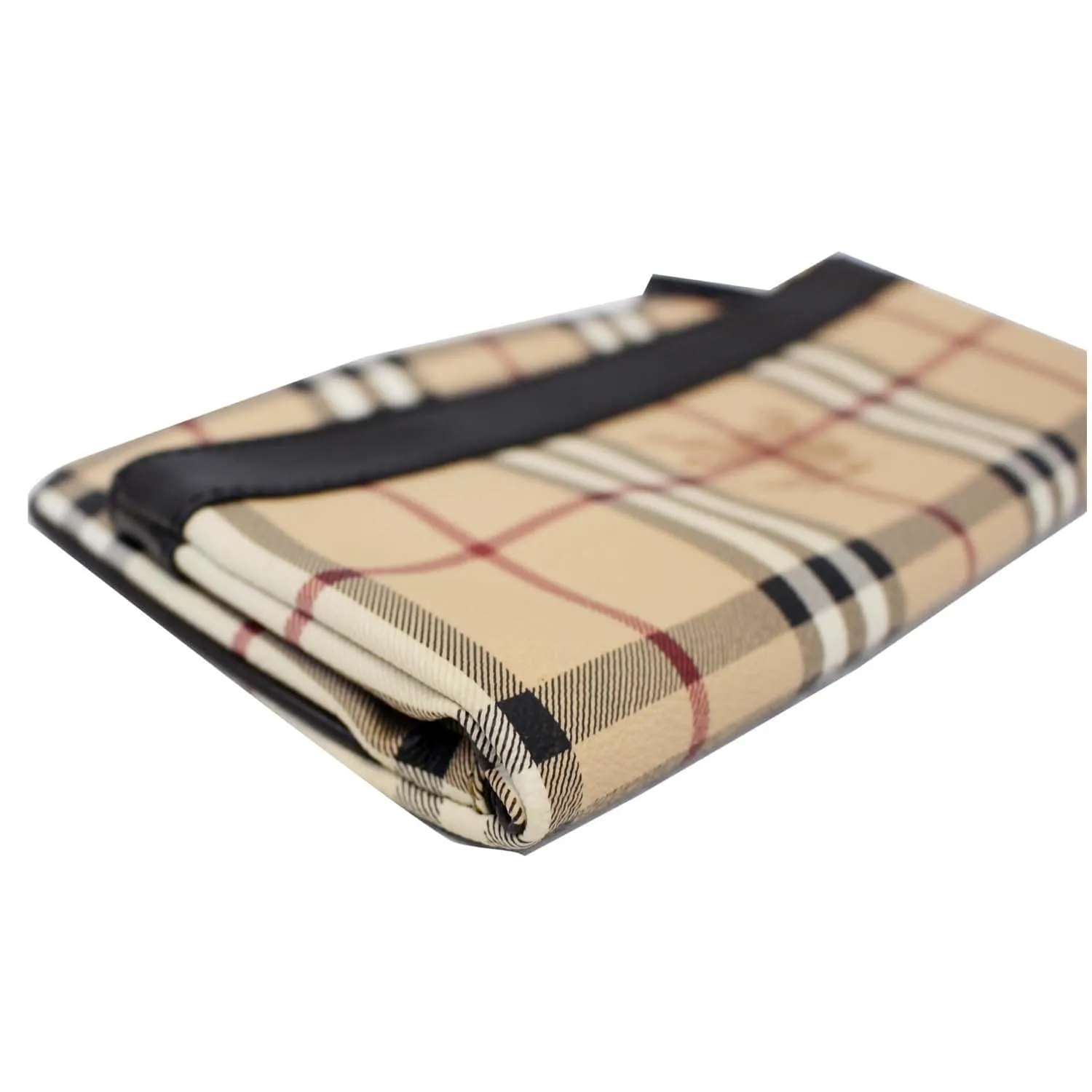 BURBERRY Haymarket Check Adeline Foldover Clutch Brown