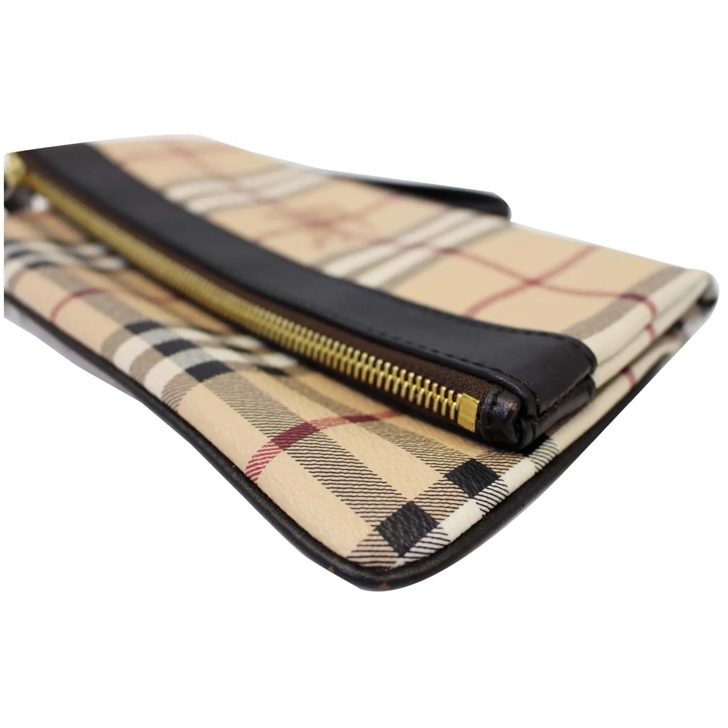 BURBERRY Haymarket Check Adeline Foldover Clutch Brown