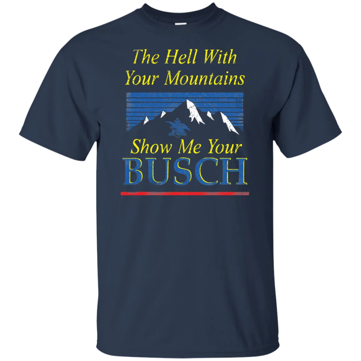 Busch Beer T-Shirt Custom Designed Color Worn Label Pattern