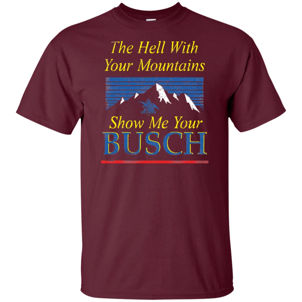 Busch Beer T-Shirt Custom Designed Color Worn Label Pattern