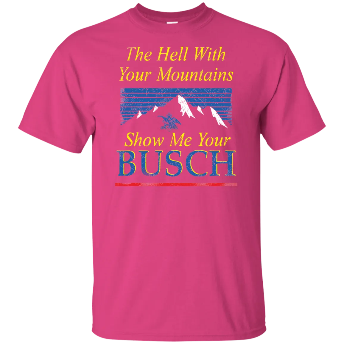 Busch Beer T-Shirt Custom Designed Color Worn Label Pattern