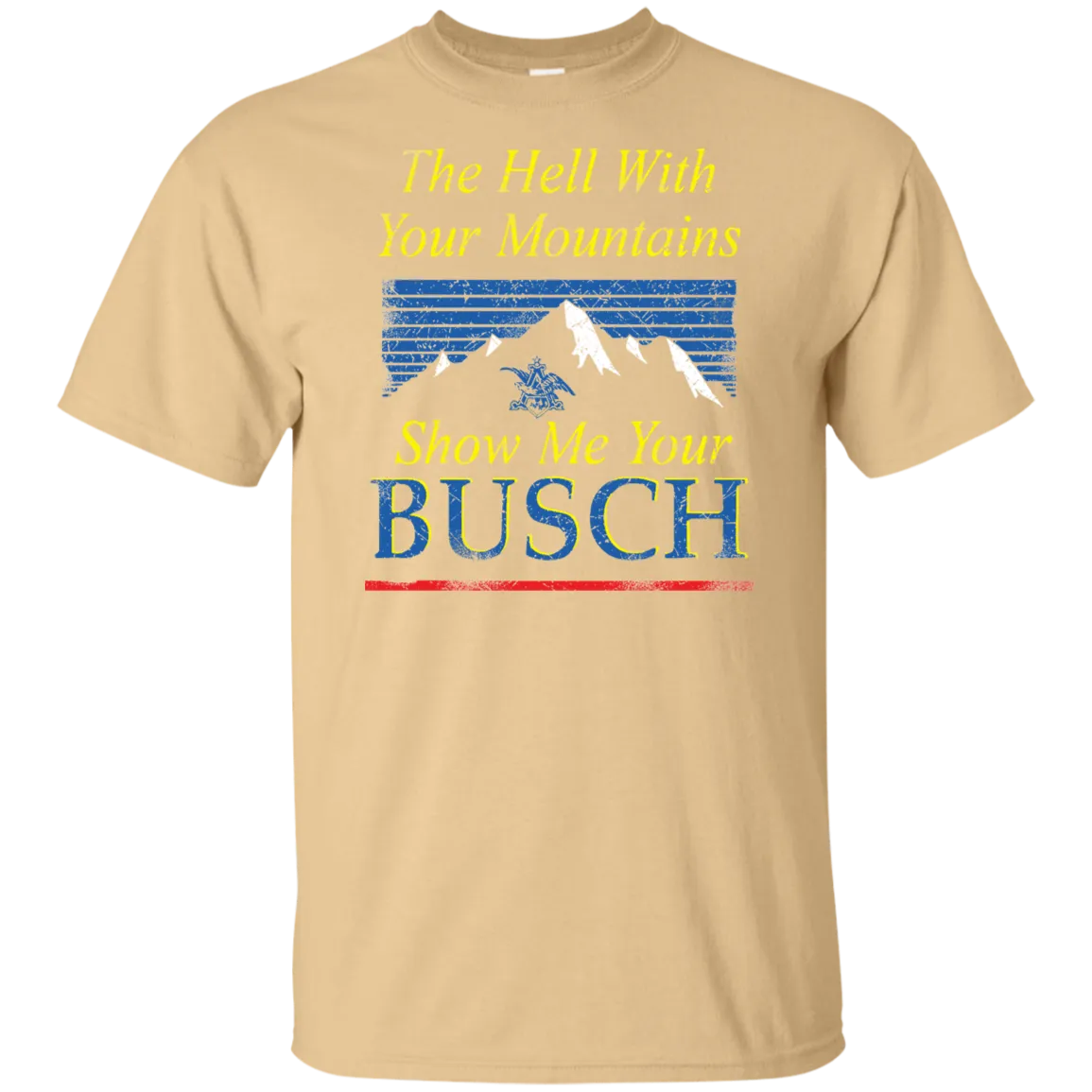 Busch Beer T-Shirt Custom Designed Color Worn Label Pattern