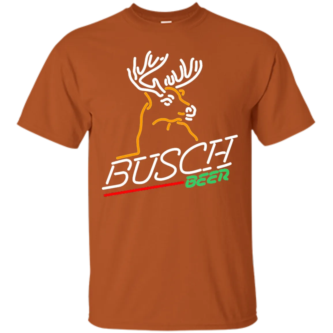 Busch Beer T-Shirt Custom Designed Graphic Deer Pattern